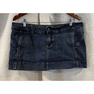 Y2K Skirt Micro Mini Denim Personal Identity Size 15 Festival